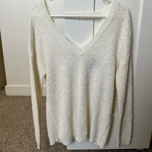 White/cream Forever 21 Open Back Sweater